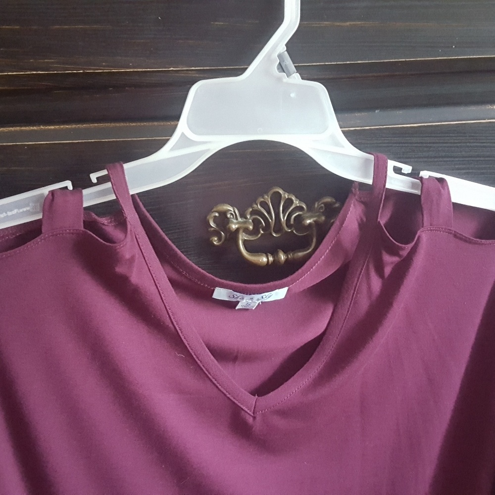 Beautique she & sky fuchsia pink shirt with cutou